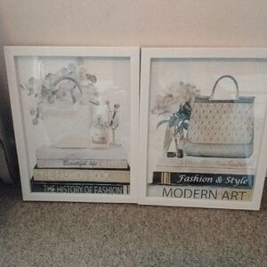 Elegant White and Gold Fashion Art Prints